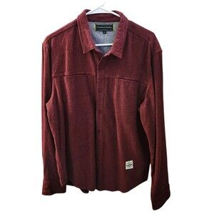 Roamers & Seekers Long Sleeve Flannel Shirt Burgundy Cotton Mens Large